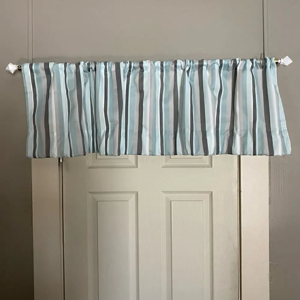 Essential home striped multi color curtain 2 panels available 56.5”x15.5”